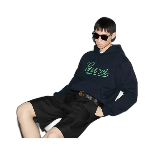 Embroidered Cotton Jersey Hooded Sweatshirt