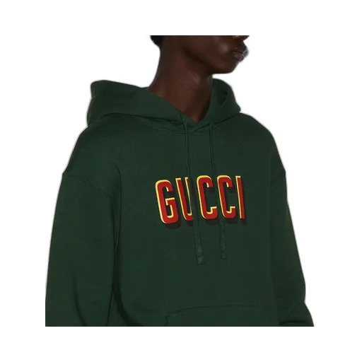 Printed Cotton Jersey Hooded Sweatshirt