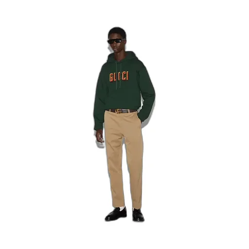 Printed Cotton Jersey Hooded Sweatshirt