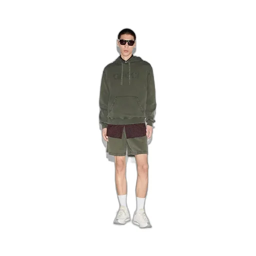 Embroidered Cotton Jersey Hooded Sweatshirt