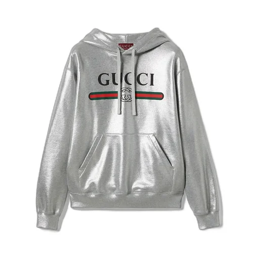 Printed Cotton Jersey Hooded Sweatshirt