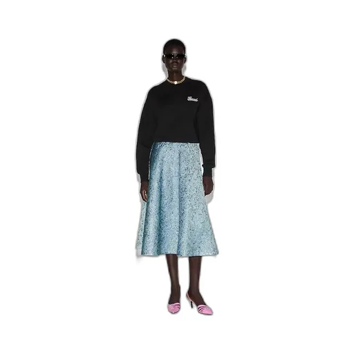 Cotton Jersey Sweatshirt With Embroidery