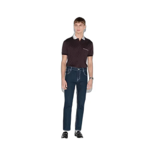 Lasered Tapered Denim Pant