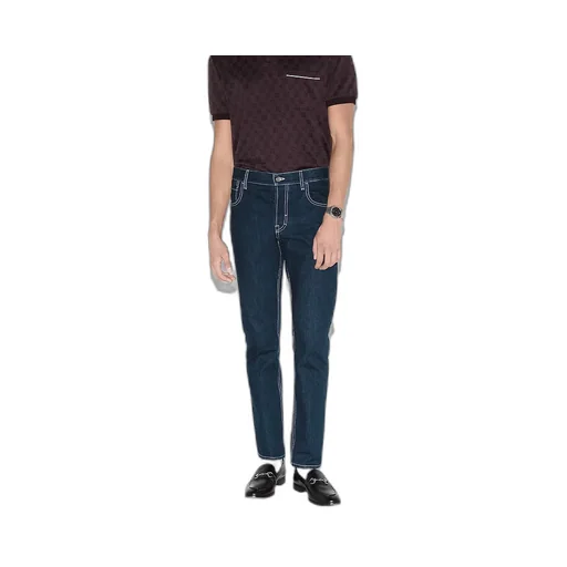 Lasered Tapered Denim Pant