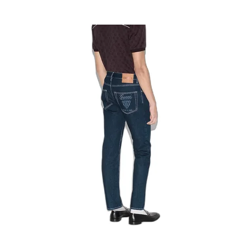 Lasered Tapered Denim Pant