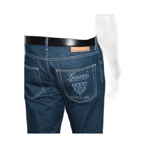 Lasered Tapered Denim Pant