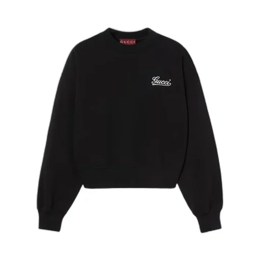 Cotton Jersey Sweatshirt With Embroidery