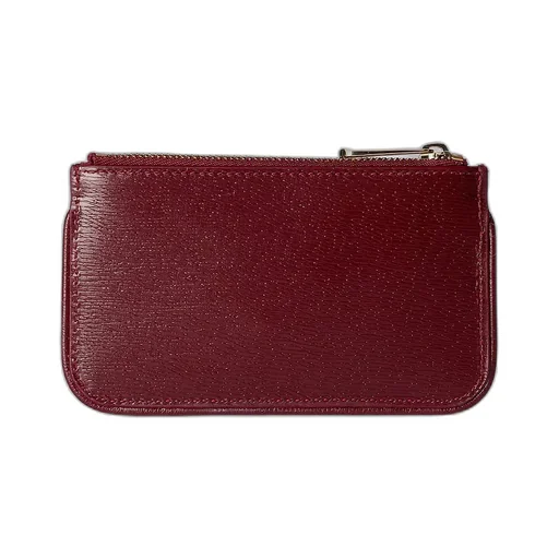Zip Key Pouch With Gucci Script