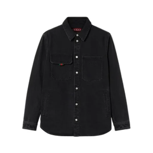Denim Shirt With Gucci Embroidery