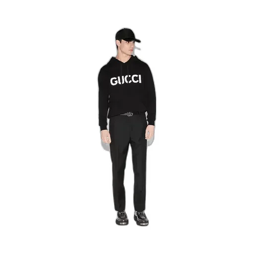 Cotton Jersey Hooded Sweatshirt With Embroidery
