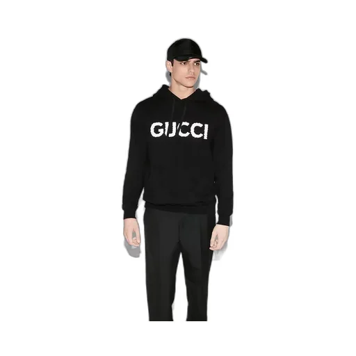 Cotton Jersey Hooded Sweatshirt With Embroidery