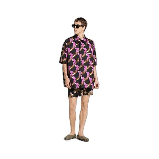 Printed Technical Poplin Swim Short