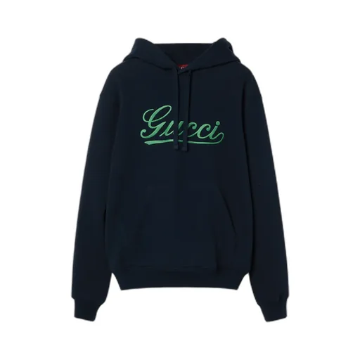 Embroidered Cotton Jersey Hooded Sweatshirt