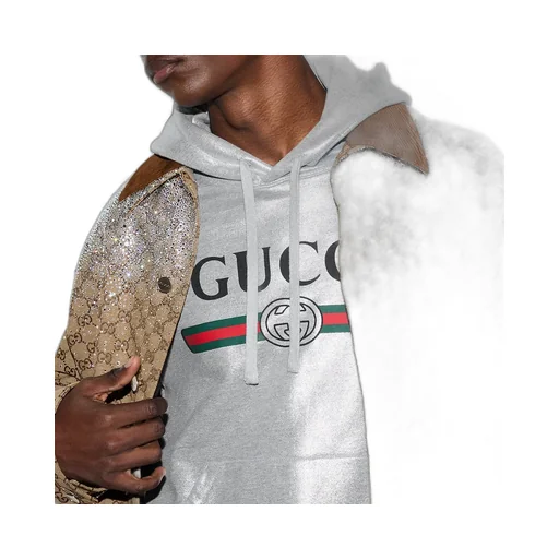 Printed Cotton Jersey Hooded Sweatshirt