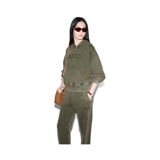 Embroidered Cotton Jersey Hooded Sweatshirt
