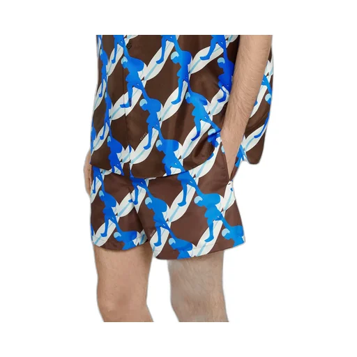 Printed Technical Poplin Swim Short