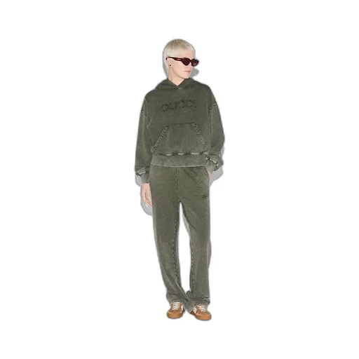 Embroidered Cotton Jersey Hooded Sweatshirt