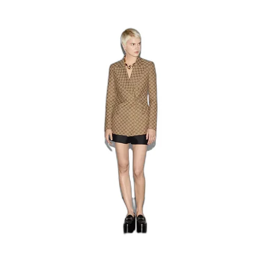 Double-Breasted Gg Canvas Jacket
