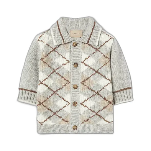 Baby Wool Argyle Cardigan