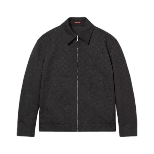 Reversible Nylon And Gg Canvas Jacket
