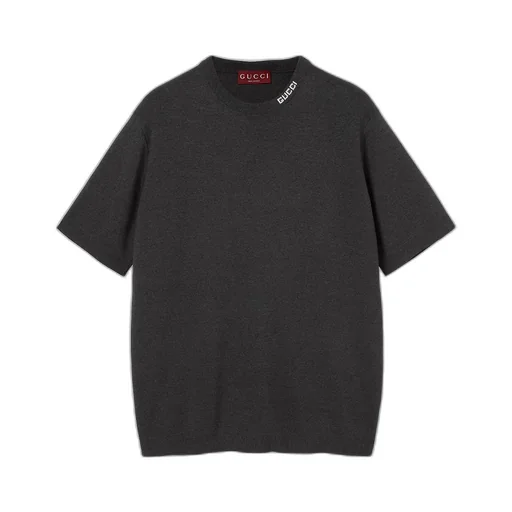 Silk Cotton T-Shirt With Intarsia