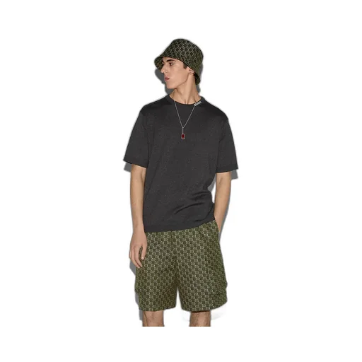Silk Cotton T-Shirt With Intarsia