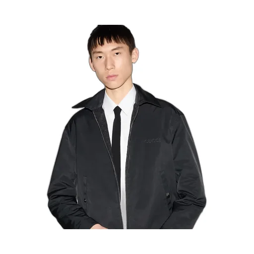 Reversible Nylon And Gg Canvas Jacket