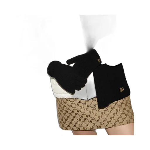 Wool Cashmere Gloves With Double G