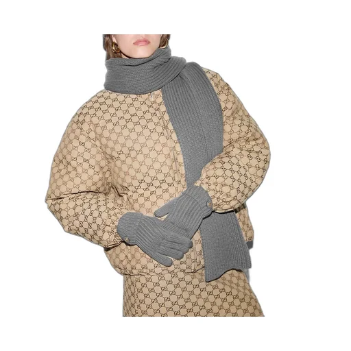 Wool Cashmere Gloves With Double G