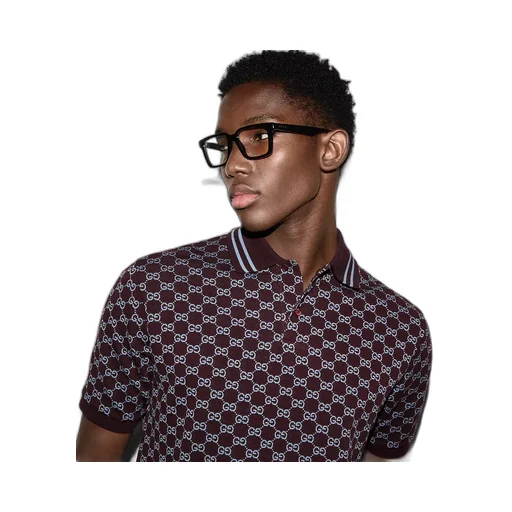 Gg Cotton Piquet Jacquard Polo Shirt