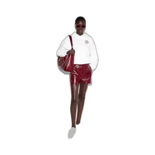 Embroidered Cotton Jersey Hooded Sweatshirt