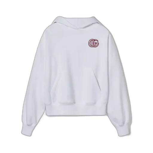 Embroidered Cotton Jersey Hooded Sweatshirt