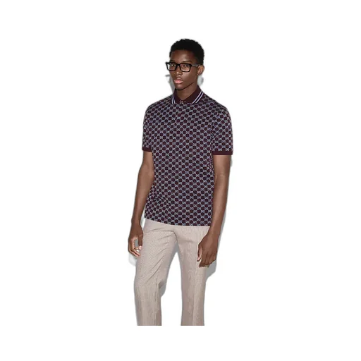 Gg Cotton Piquet Jacquard Polo Shirt