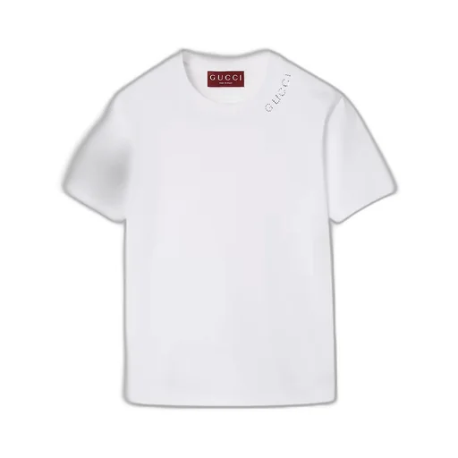 Cotton Jersey T-Shirt With Crystal