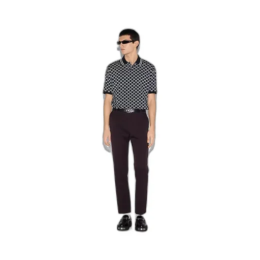 Gg Cotton Piquet Jacquard Polo Shirt