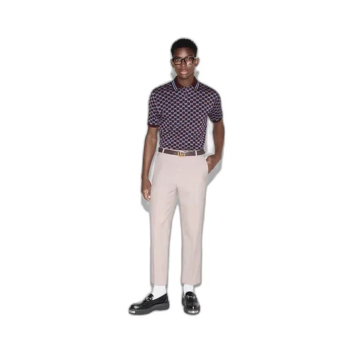 Gg Cotton Piquet Jacquard Polo Shirt