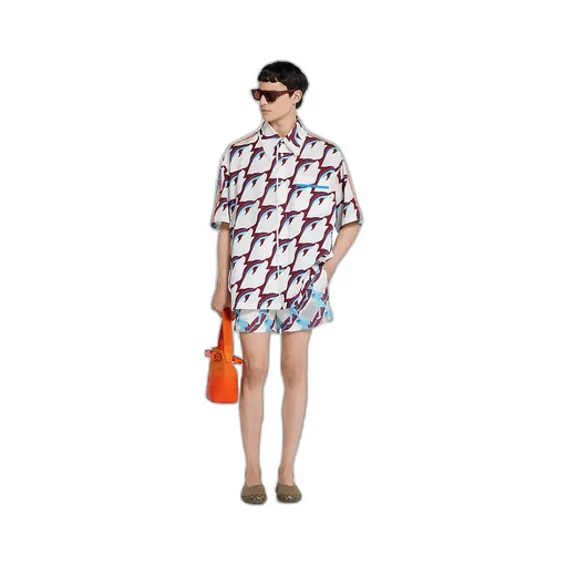 Printed Technical Poplin Swim Short