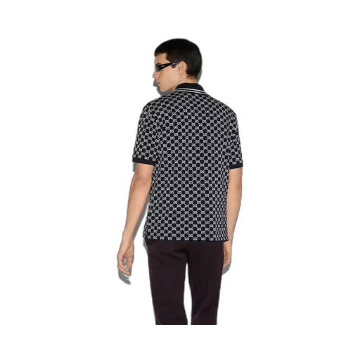 Gg Cotton Piquet Jacquard Polo Shirt