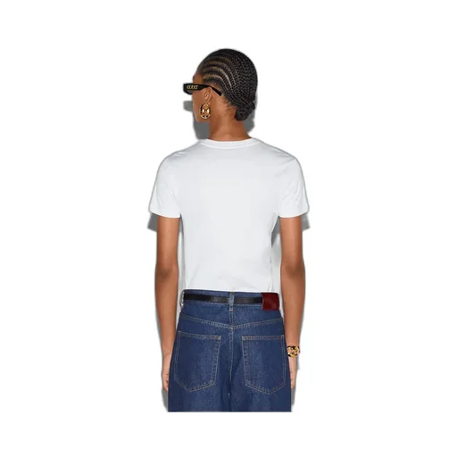 Cotton Jersey T-Shirt With Crystal