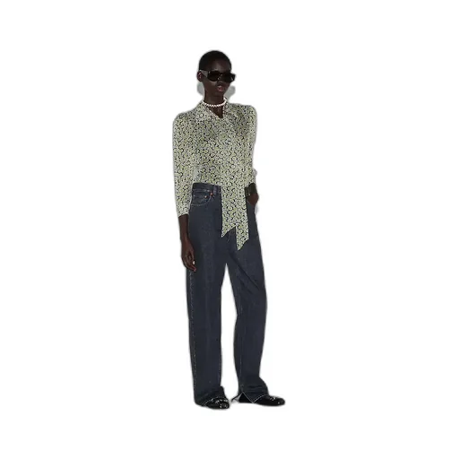 Denim Pant With Gucci Label