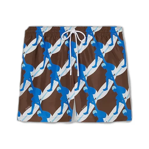Printed Technical Poplin Swim Short