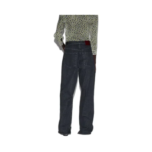 Denim Pant With Gucci Label