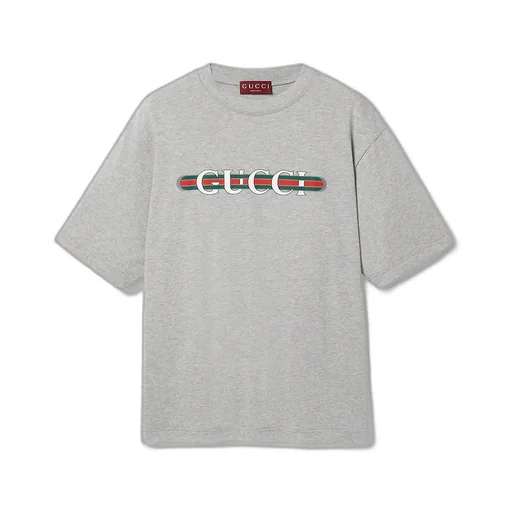 Cotton Jersey T-Shirt With Gucci Print