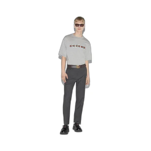 Cotton Jersey T-Shirt With Gucci Print