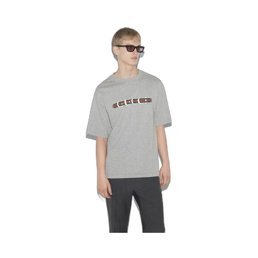 Cotton Jersey T-Shirt With Gucci Print
