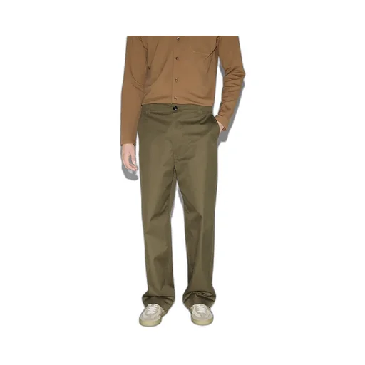 Cotton Twill Trousers With Web