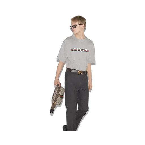 Cotton Jersey T-Shirt With Gucci Print