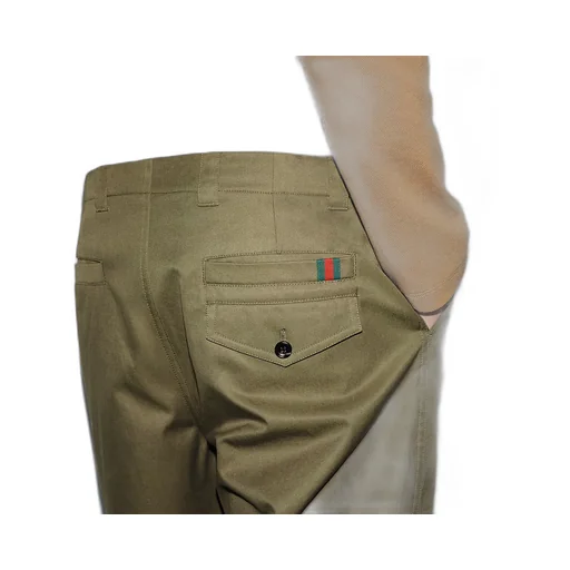 Cotton Twill Trousers With Web