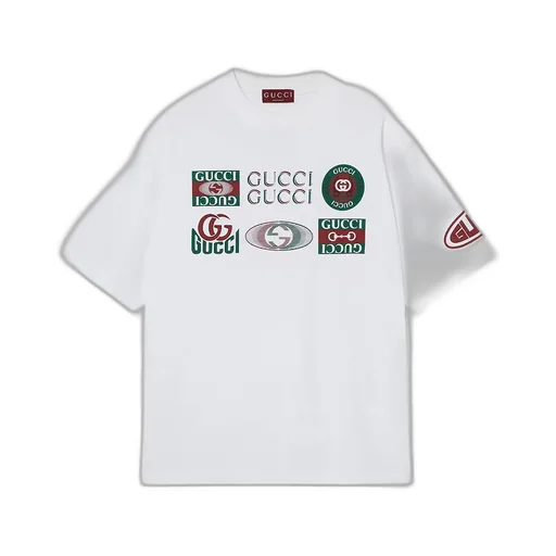Cotton Jersey T-Shirt With Gucci Print