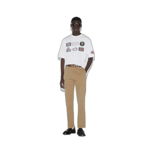 Cotton Jersey T-Shirt With Gucci Print